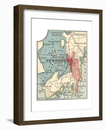 Map of Newport (C. 1900), Maps-Encyclopaedia Britannica-Framed Giclee Print