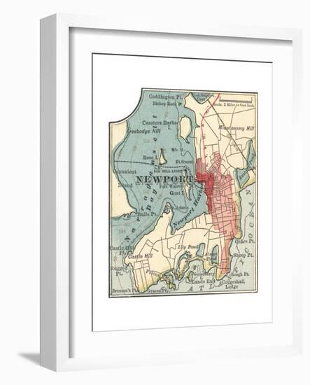 Map of Newport (C. 1900), Maps-Encyclopaedia Britannica-Framed Giclee Print