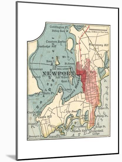 Map of Newport (C. 1900), Maps-Encyclopaedia Britannica-Mounted Giclee Print