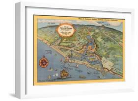 Map of Newport Harbor-null-Framed Art Print