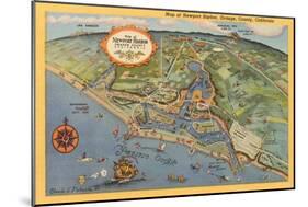 Map of Newport Harbor-null-Mounted Art Print