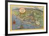 Map of Newport Harbor-null-Framed Premium Giclee Print