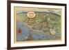 Map of Newport Harbor-null-Framed Art Print