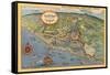 Map of Newport Harbor-null-Framed Stretched Canvas