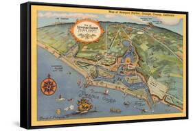 Map of Newport Harbor-null-Framed Stretched Canvas