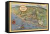 Map of Newport Harbor-null-Framed Stretched Canvas