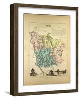 Map of Nièvre France-null-Framed Giclee Print