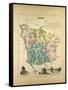 Map of Nièvre France-null-Framed Stretched Canvas