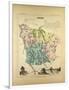 Map of Nièvre France-null-Framed Giclee Print
