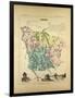 Map of Nièvre France-null-Framed Giclee Print