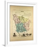 Map of Nièvre France-null-Framed Giclee Print