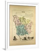 Map of Nièvre France-null-Framed Giclee Print