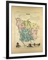 Map of Nièvre France-null-Framed Giclee Print