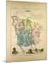 Map of Nièvre France-null-Mounted Giclee Print