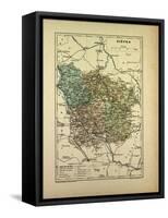 Map of Nièvre France-null-Framed Stretched Canvas