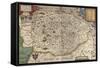 Map of Norfolk in 1574-Christopher Saxton-Framed Stretched Canvas