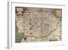 Map of Norfolk in 1574-Christopher Saxton-Framed Giclee Print