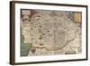 Map of Norfolk in 1574-Christopher Saxton-Framed Giclee Print