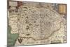 Map of Norfolk in 1574-Christopher Saxton-Mounted Giclee Print