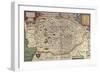 Map of Norfolk in 1574-Christopher Saxton-Framed Giclee Print