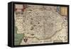 Map of Norfolk in 1574-Christopher Saxton-Framed Stretched Canvas
