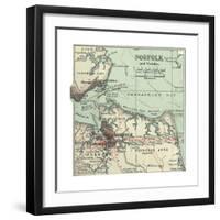 Map of Norfolk-Encyclopaedia Britannica-Framed Giclee Print