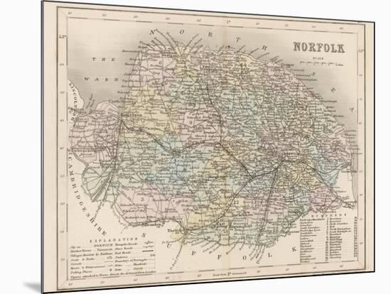 Map of Norfolk-James Archer-Mounted Photographic Print