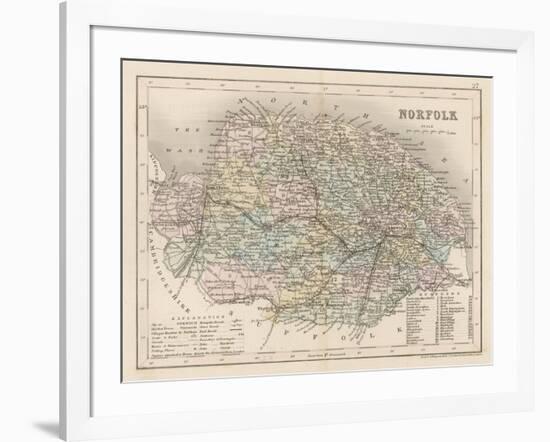 Map of Norfolk-James Archer-Framed Art Print