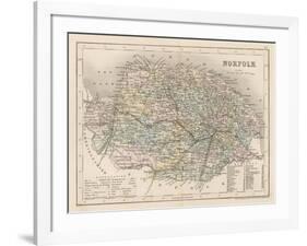 Map of Norfolk-James Archer-Framed Art Print