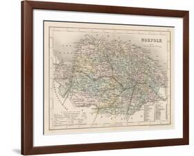 Map of Norfolk-James Archer-Framed Art Print