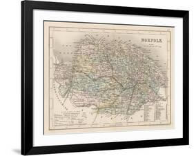 Map of Norfolk-James Archer-Framed Art Print