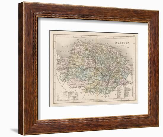 Map of Norfolk-James Archer-Framed Art Print