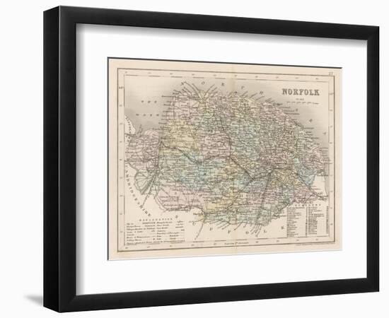Map of Norfolk-James Archer-Framed Art Print
