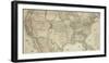 Map of North America, 1853 - Detail-Jacob Monk-Framed Giclee Print