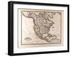 Map of North America, 1872-null-Framed Giclee Print