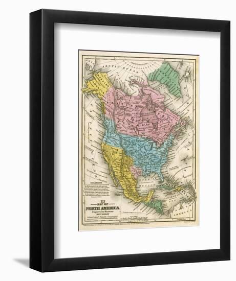 Map of North America, c.1839-Samuel Augustus Mitchell-Framed Art Print