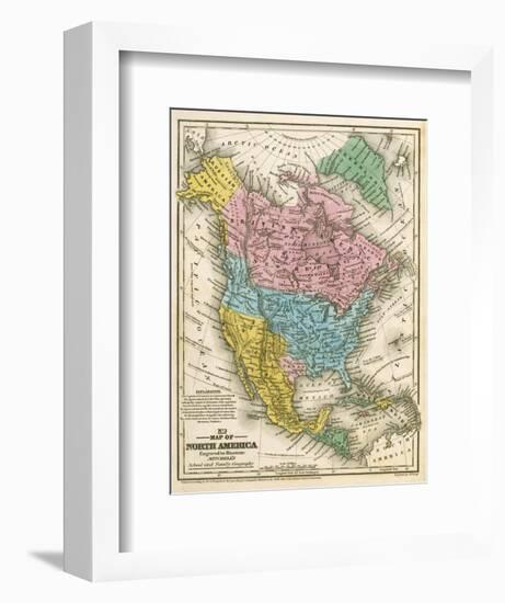 Map of North America, c.1839-Samuel Augustus Mitchell-Framed Art Print