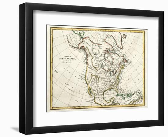 Map Of North America Dated 1791-Tektite-Framed Art Print