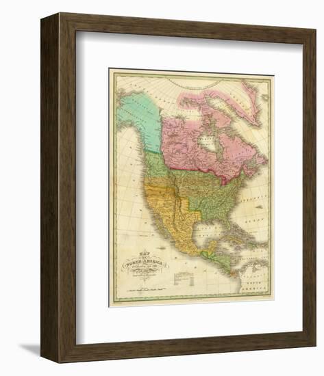 Map of North America Including All the Recent Geographical Discoveries, c.1826-Anthony Finley-Framed Art Print