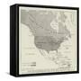 Map of North America Showing Territory Owned by the United States and by Great Britain-null-Framed Stretched Canvas