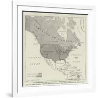Map of North America Showing Territory Owned by the United States and by Great Britain-null-Framed Giclee Print