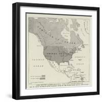 Map of North America Showing Territory Owned by the United States and by Great Britain-null-Framed Giclee Print