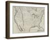 Map of North America, Showing the Relative Positions of Texas and Oregon with the United States-null-Framed Giclee Print