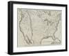 Map of North America, Showing the Relative Positions of Texas and Oregon with the United States-null-Framed Giclee Print