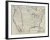 Map of North America, Showing the Relative Positions of Texas and Oregon with the United States-null-Framed Giclee Print