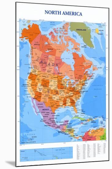 Map of North America-null-Mounted Poster