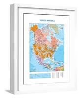 Map of North America-null-Framed Premium Giclee Print