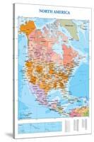 Map of North America-null-Stretched Canvas