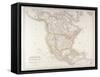 Map of North America-Fototeca Gilardi-Framed Stretched Canvas