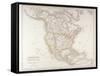 Map of North America-Fototeca Gilardi-Framed Stretched Canvas